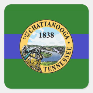 Flag of Chattanooga, Tennessee Square Sticker