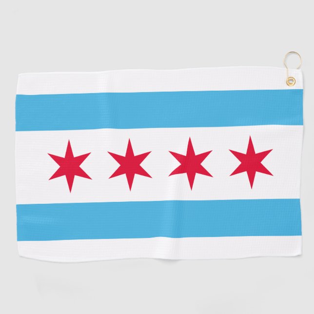 Flag of Chicago Golf Towel (Horizontal)
