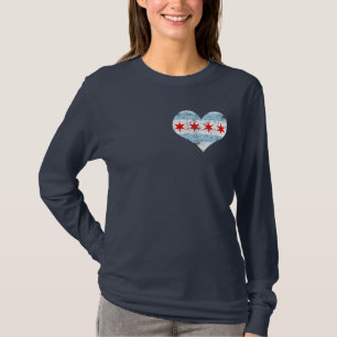 Flag of Chicago Heart t shirt