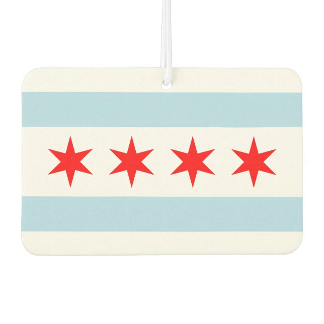 Flag of Chicago, Illinois Beverage Coaster Car Air Freshener (Front)