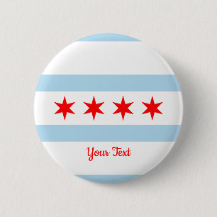 Flag of Chicago, Illinois Button