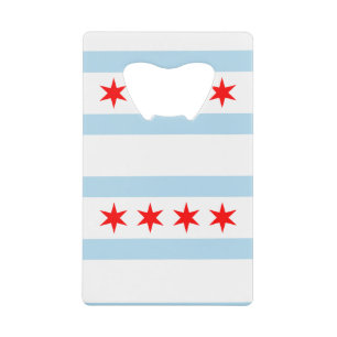 Flag of Chicago, Illinois Credit Card Bottle Opene