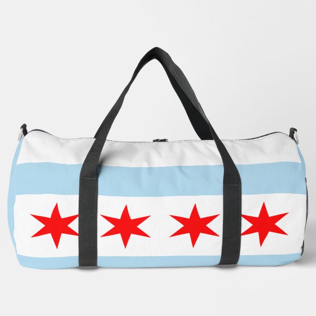 Flag of Chicago, Illinois  Duffle Bag (Front)