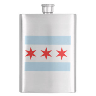 Flag of Chicago, Illinois Hip Flask