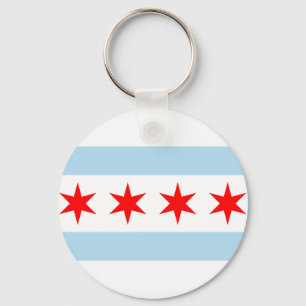 Flag of Chicago, Illinois Keychain