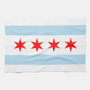 Flag of Chicago, Illinois Kitchen Towel