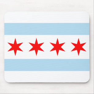 Flag of Chicago, Illinois Mouse Mat