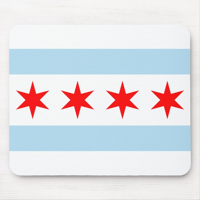 Flag of Chicago, Illinois Mouse Mat (Front)