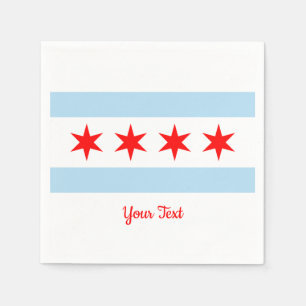 Flag of Chicago, Illinois Paper Napkins