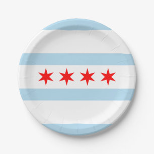 Flag of Chicago, Illinois Paper Plate
