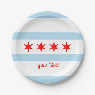 Flag of Chicago, Illinois Paper Plates