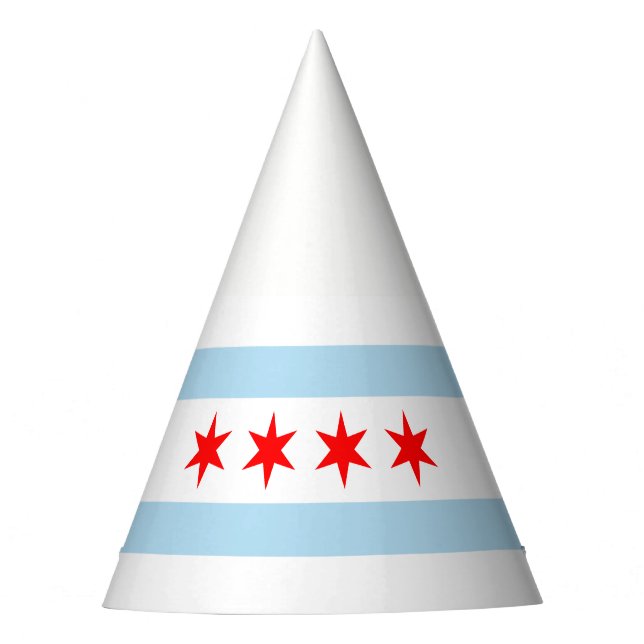 Flag of Chicago, Illinois Party Hat (Front)