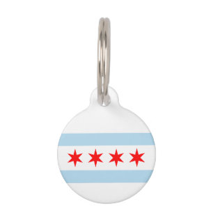 Flag of Chicago, Illinois Pet Tag