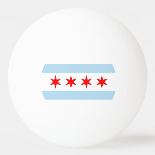 Flag of Chicago, Illinois Ping-Pong Ball (Front)