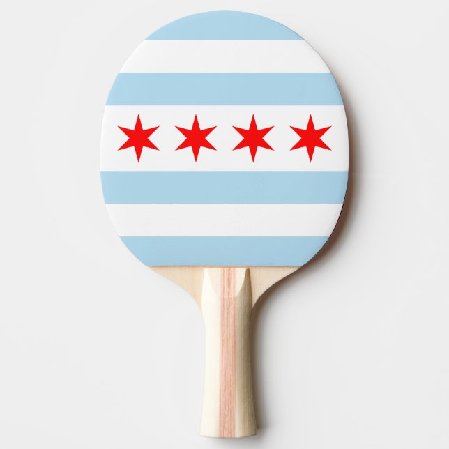 Flag of Chicago, Illinois Ping-Pong Paddle (Front)