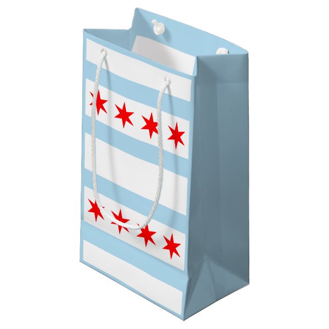 Flag of Chicago, Illinois Small Gift Bag (Front Angled)