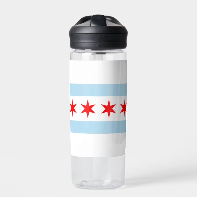 Flag of Chicago, Illinois  Water Bottle (Front)