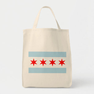 Flag of Chicago Organic Grocery Tote Bag