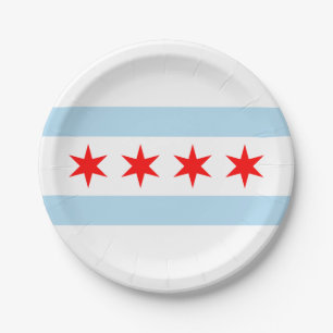 Flag of Chicago Paper Plate