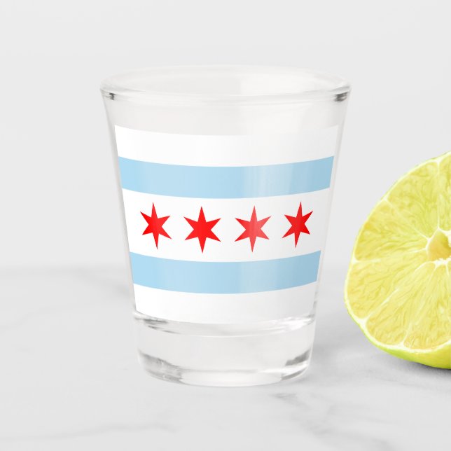 Flag of Chicago Shot Glass (Front)