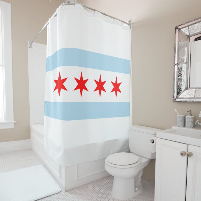 Flag of Chicago Shower Curtain (In Situ)
