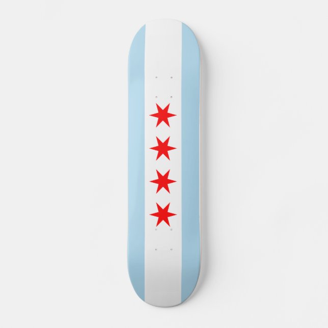 Flag of Chicago Skateboard (Front)
