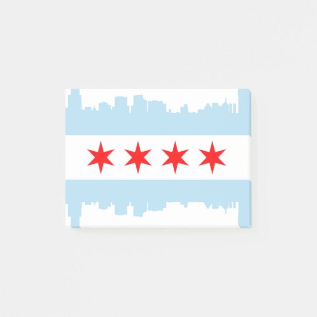 Flag of Chicago Skyline Post-it Notes (Front)