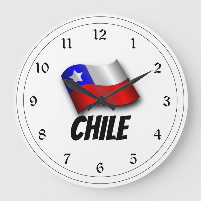 Flag of Chile, Labelled Large Clock (Front)