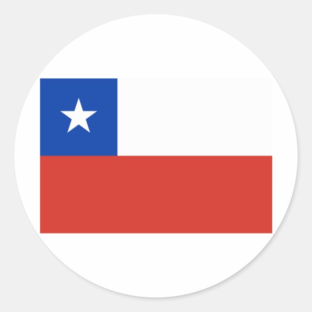 Flag of Chile  Tshirts, Buttons, Apparel Classic Round Sticker (Front)