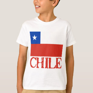 Flag of Chile with the Name Chile Tshirts, Buttons T-Shirt