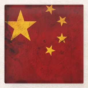 Flag Of China Glass Coaster