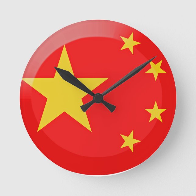 Flag of China Round Clock (Front)