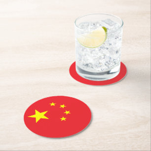 Flag of China Round Paper Coaster