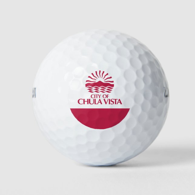 Flag of Chula Vista, California Golf Balls (Front)