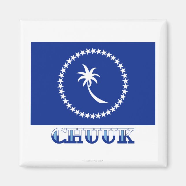 Flag of Chuuk, with name Magnet (Front)