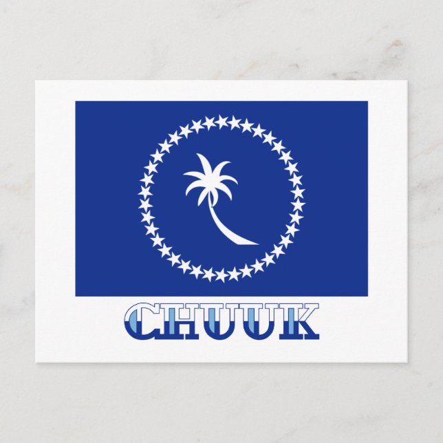 Flag of Chuuk, with name Postcard (Front)
