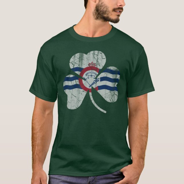 Flag of Cincinnati Flag Shamrock T-Shirt (Front)