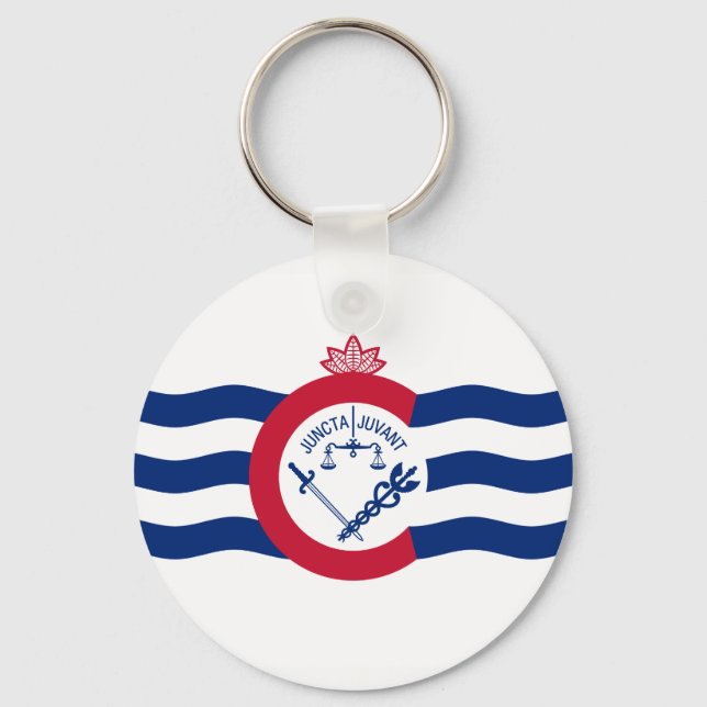 Flag of Cincinnati, Ohio Keychain (Front)