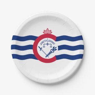 Flag of Cincinnati, Ohio Paper Plates