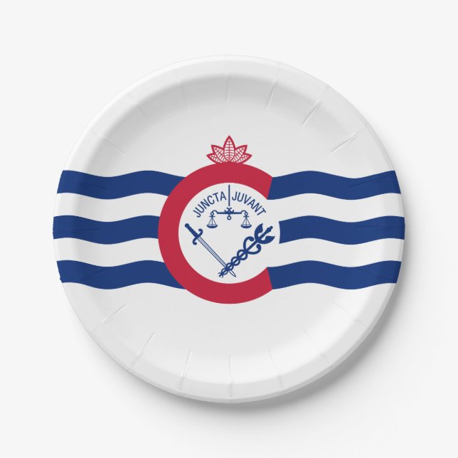 Flag of Cincinnati, Ohio Paper Plates (Front)