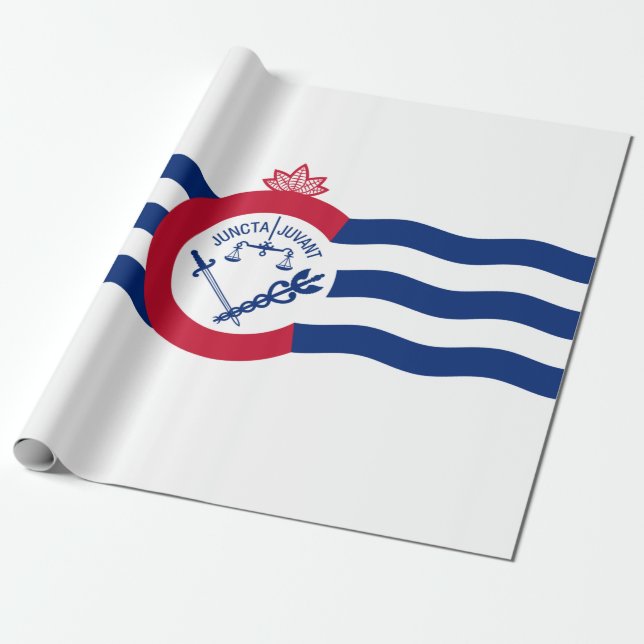 Flag of Cincinnati (Ohio) Wrapping Paper (Unrolled)