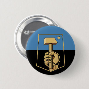 Flag of city of Donetsk 6 Cm Round Badge