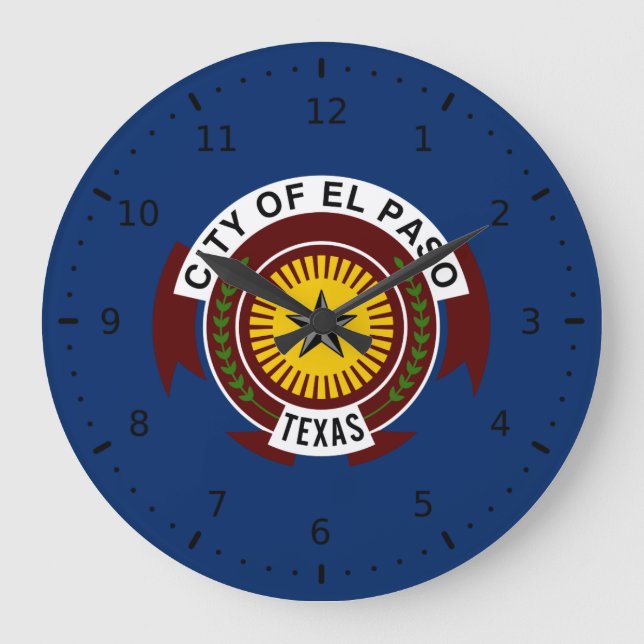 Flag of City of El Paso, Texas Large Clock (Front)