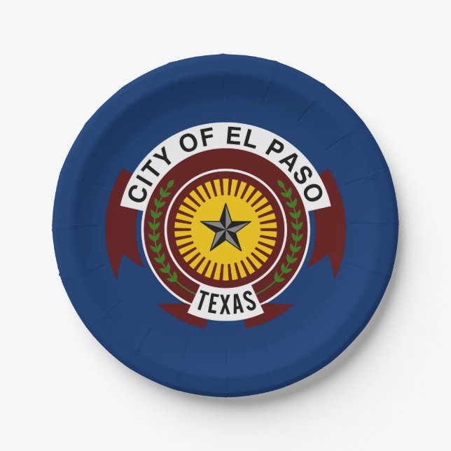 Flag of City of El Paso, Texas Paper Plates (Front)