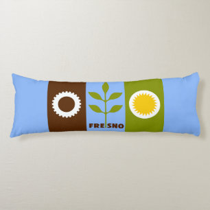 Flag of city of Fresno, California Body Pillow