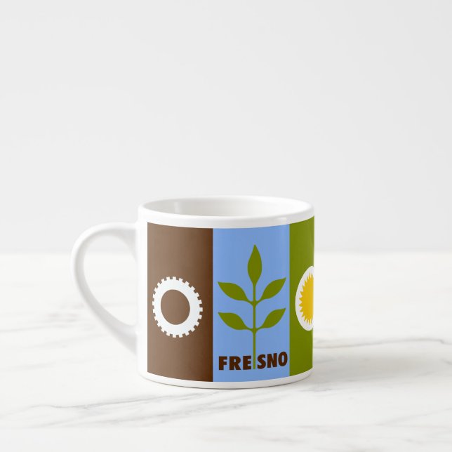 Flag of city of Fresno, California Espresso Cup (Left)