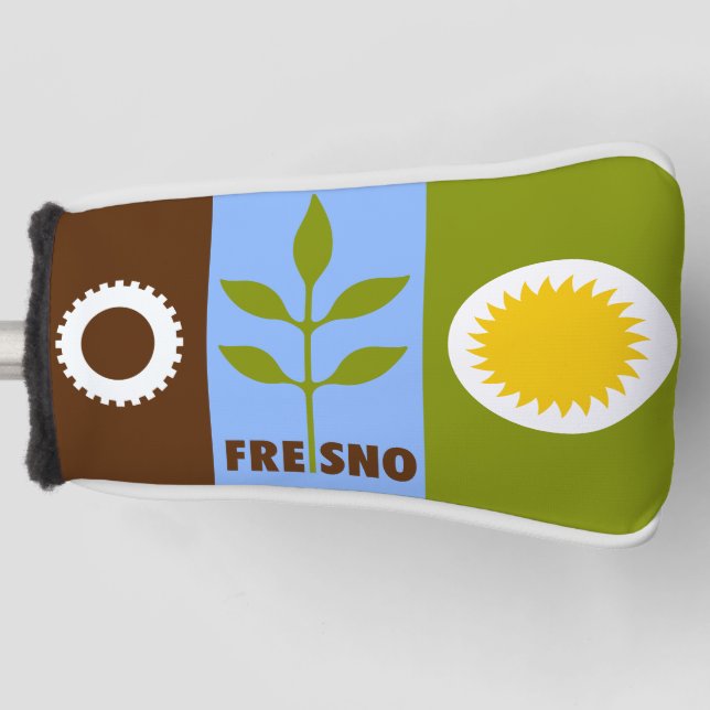 Flag of city of Fresno, California Golf Head Cover (Front)