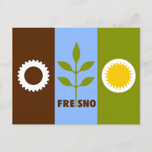 Flag of city of Fresno, California Invitation Post