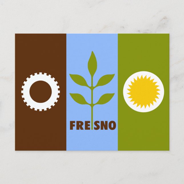 Flag of city of Fresno, California Invitation Post (Front)