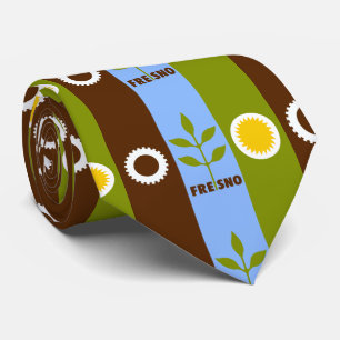 Flag of city of Fresno, California Neck Tie